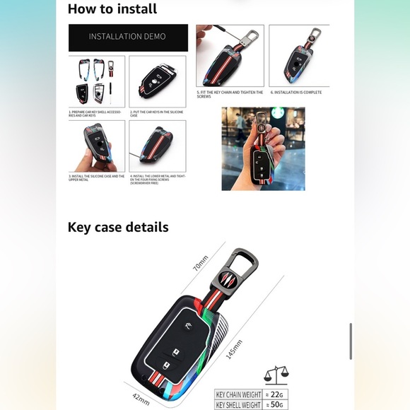 Kunio | NIB sporty Lexus Zinc Alloy Frame Luminous Effect Key Cover w/keychain - Picture 16 of 16